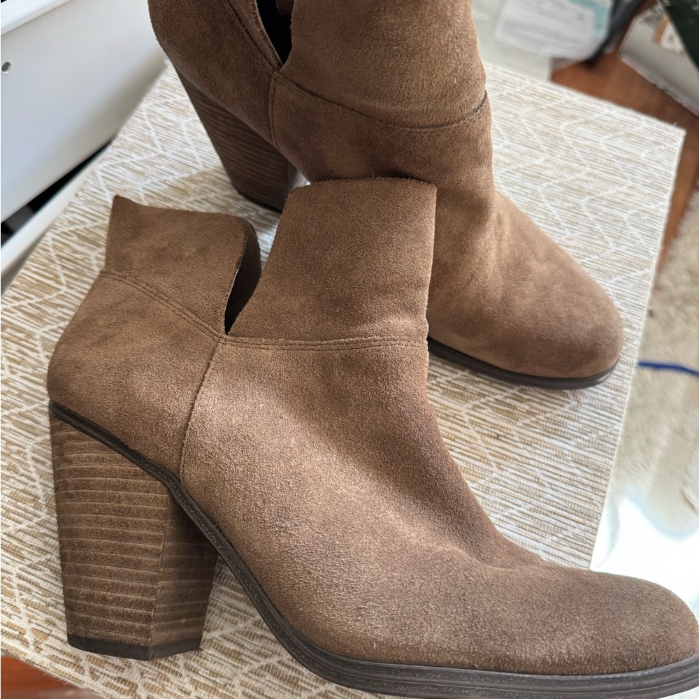 Vince Camuto Brown Ankle Booties with Wedge Heel
